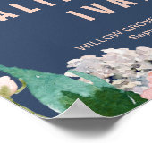 Poster Fleurs de pivoines romantiques | Mariage de bienve (Coin)