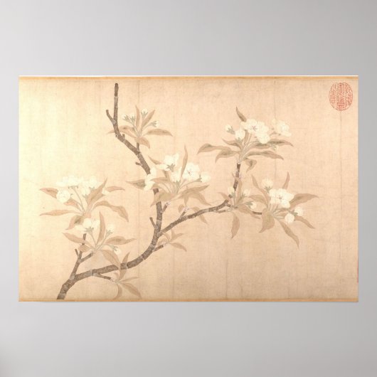 Poster Fleurs de poirier Antique Oriental ca.1280 (Devant)