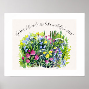 Poster Fleurs de prairie sauvage répandent la gentillesse
