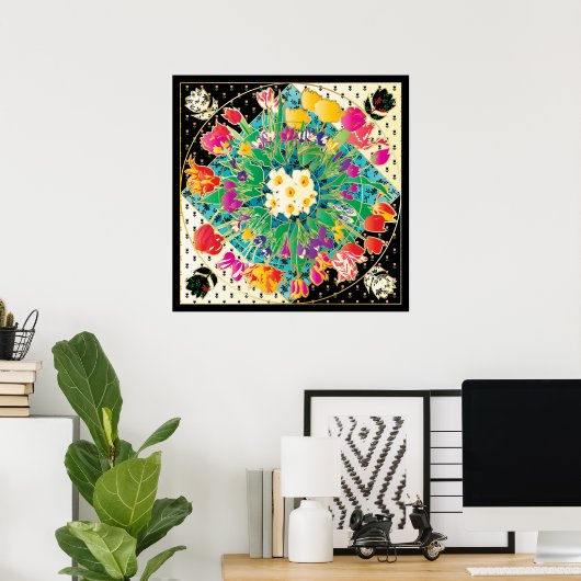 Poster Fleurs de printemps (Bureau à domicile)