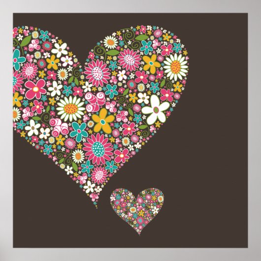 Poster Fleurs de printemps 2 Big & Little Heart sur mesur (Devant)