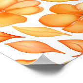 Poster Fleurs de printemps aquarelle orange (Coin)