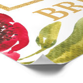 Poster Fleurs de printemps Corail pêche Bourgogne Accesso (Coin)