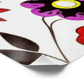 Poster Fleurs de printemps funky style seventies (Coin)