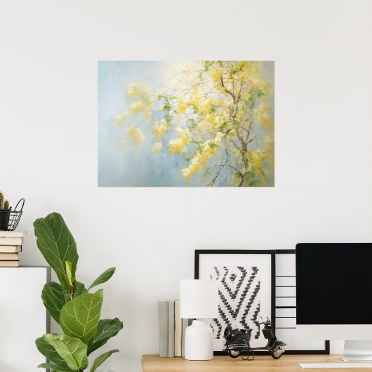 Poster Fleurs de printemps jaunes (Bureau à domicile)