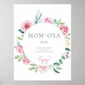 Poster Fleurs de printemps Maman-osa Baby shower fille ro (Devant)