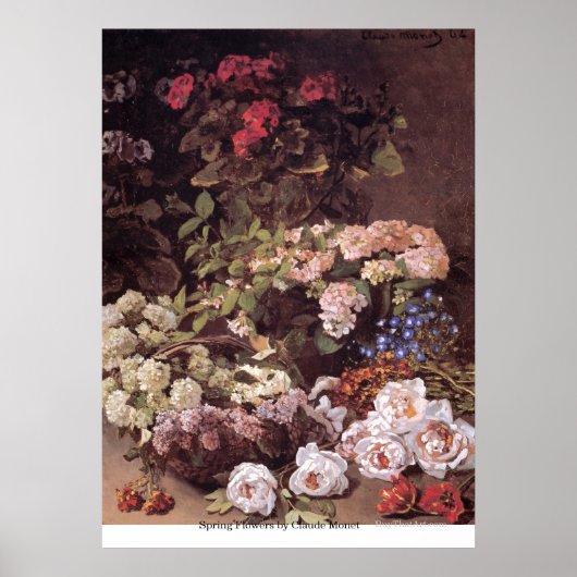 Poster Fleurs de printemps par Claude Monet (Devant)