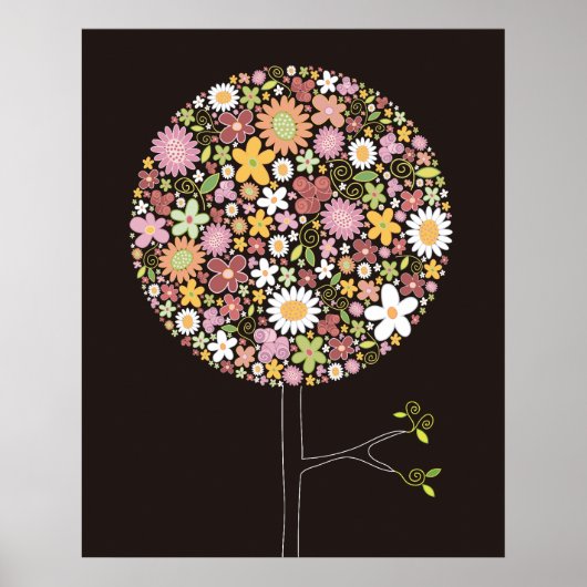 Poster Fleurs de printemps rose Whimsical Pop Tree Nurser (Devant)