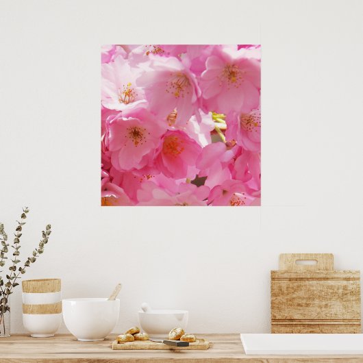 Poster Fleurs de printemps roses (Cuisine)