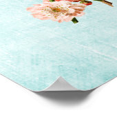 Poster Fleurs de prune sur Denim vieilli (Coin)