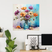 Poster Fleurs de ressort d'aquarelle (Bureau à domicile)