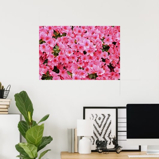 Poster Fleurs de rhododendron rose (Bureau à domicile)