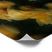 Poster Fleurs de rose jaune Art Abstrait de la nature (Coin)