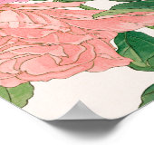 Poster Fleurs de rose rose et blanc avec feuilles vertes (Coin)