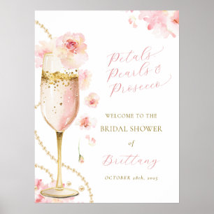 Poster Fleurs de Rosée Perles Prosecco Enterrement de Vie