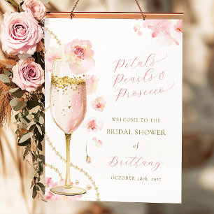 Poster Fleurs de Rosée Perles Prosecco Enterrement de Vie