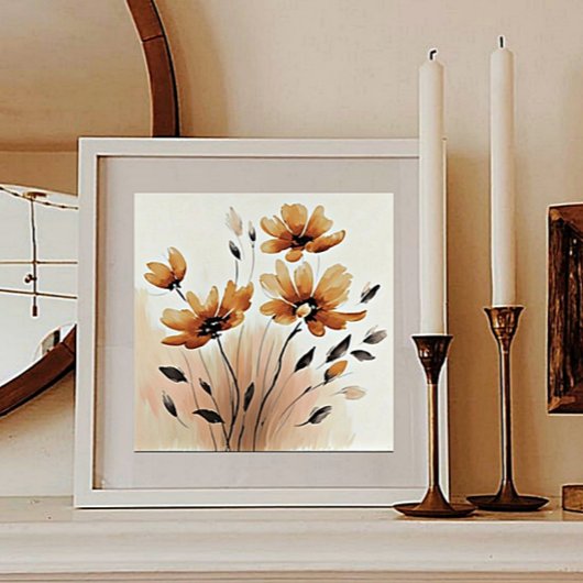 Poster Fleurs de sépia 
