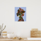 Poster Fleurs de silhouette Reine Elizabeth II Petites (Cuisine)