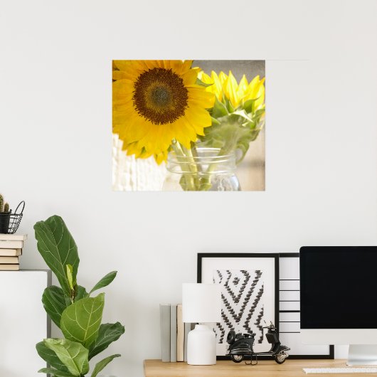 Poster Fleurs de soleil (Bureau à domicile)