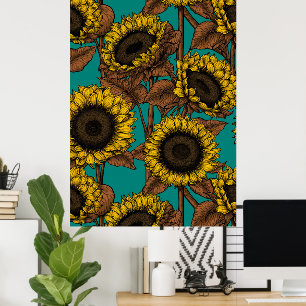 Poster Fleurs de soleil