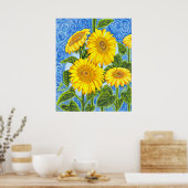 Poster Fleurs de soleil (Cuisine)
