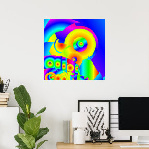 Poster Fleurs de soleil Abstraites