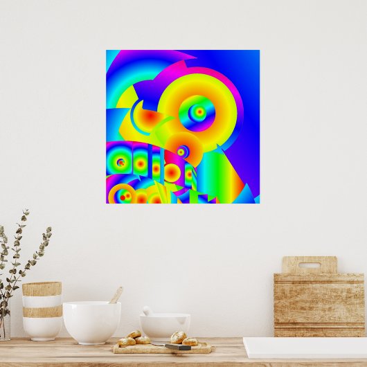 Poster Fleurs de soleil Abstraites (Cuisine)