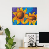 Poster Fleurs de soleil Abstraites (Bureau à domicile)