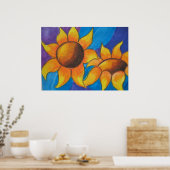 Poster Fleurs de soleil Abstraites (Cuisine)