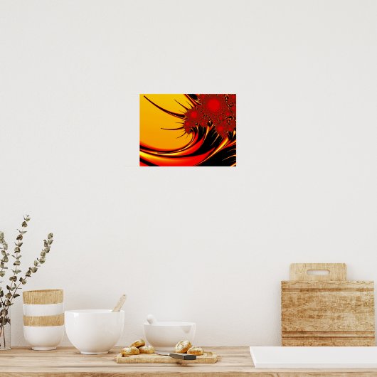 Poster Fleurs de soleil Art Fractal fin (Cuisine)