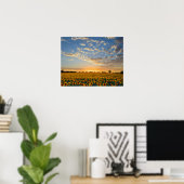 Poster Fleurs de soleil au coucher du soleil (Bureau à domicile)