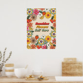 Poster Fleurs de soleil auto-entretien super rétro (Cuisine)