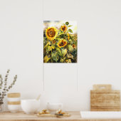 Poster Fleurs de soleil dans la scène d'art paysager de t (Cuisine)