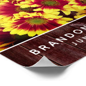 Poster Fleurs de soleil d'automne rustiques sur Mariage d (Coin)