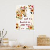 Poster Fleurs de soleil de cheval signe de bienvenue (Cuisine)