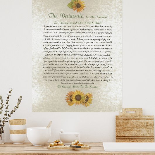 Poster Fleurs de soleil DESIDERATA (Cuisine)