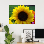 Poster Fleurs de soleil et soleil (2) (Bureau à domicile)