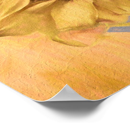 Poster Fleurs de soleil géantes Pays Gray Jaune Découpage (Coin)