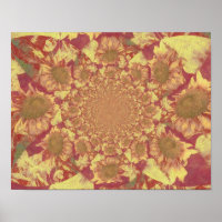 Fleurs de soleil Jaune Découpage Aquarelle Art Flo