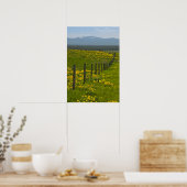 Poster Fleurs de soleil jaunes et montagnes (Cuisine)