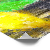 Poster *~* Fleurs de soleil Lémons Oranges Bois rustique  (Coin)