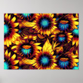 Poster Fleurs de soleil lumineuses (Devant)