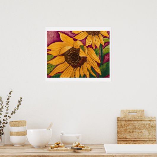 Poster Fleurs de soleil molles (Cuisine)