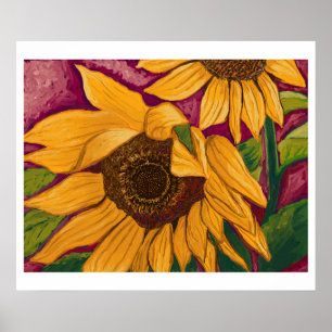 Poster Fleurs de soleil molles