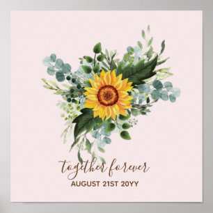 Poster Fleurs de soleil rustiques Eucalyptus Leaf