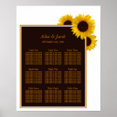 Poster Fleurs de soleil rustiques - Mariage Floral Siège (Devant)