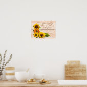 Poster Fleurs de soleil rustiques sur bois (Cuisine)