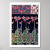 Poster Fleurs de style Art Nouveau, Mucha (Devant)