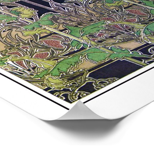 Poster Fleurs de style Art Nouveau, Mucha (Coin)