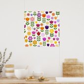 Poster Fleurs de style scandinave Grand Motif (Cuisine)